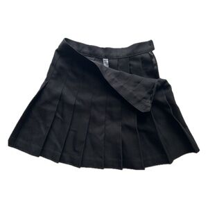 Los Angeles Apparel Black Tennis Skirt, 100% Polyester ( Size S )